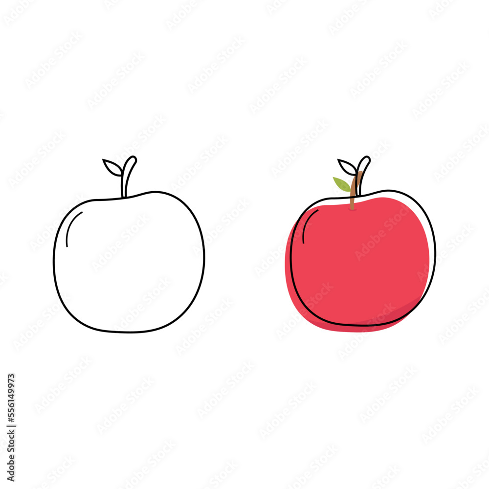 Apple in stroke and stroke with fill Apple in stroke and stroke with fill