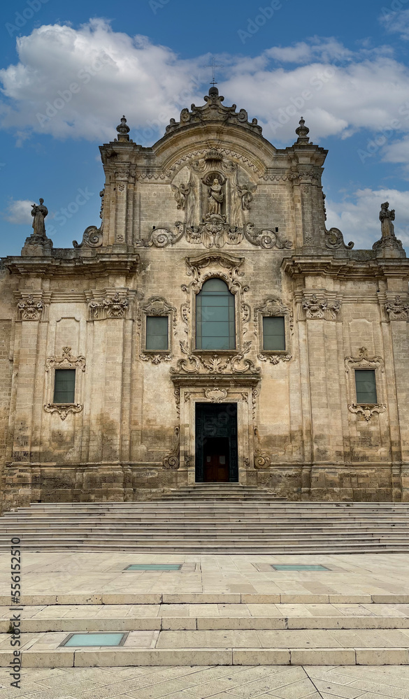 Baroque facade of church San Francesco D’Assisi in Matera in Basilicata in southern Italy
