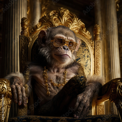 the king monkey golden throne
 photo