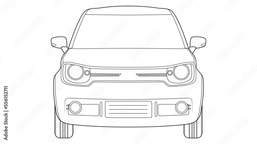 small suv car vector illustration on white background
