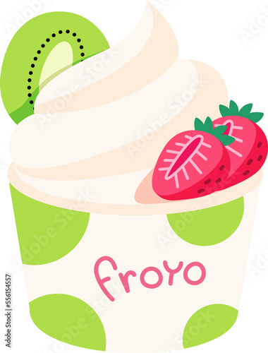 Froyo Frozen Yogurt Icon Element illustration Flat style