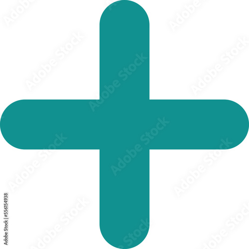 Plus symbol for business or studies in blue green