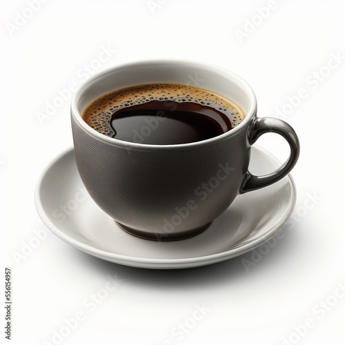 Table with hot espresso and soft focus