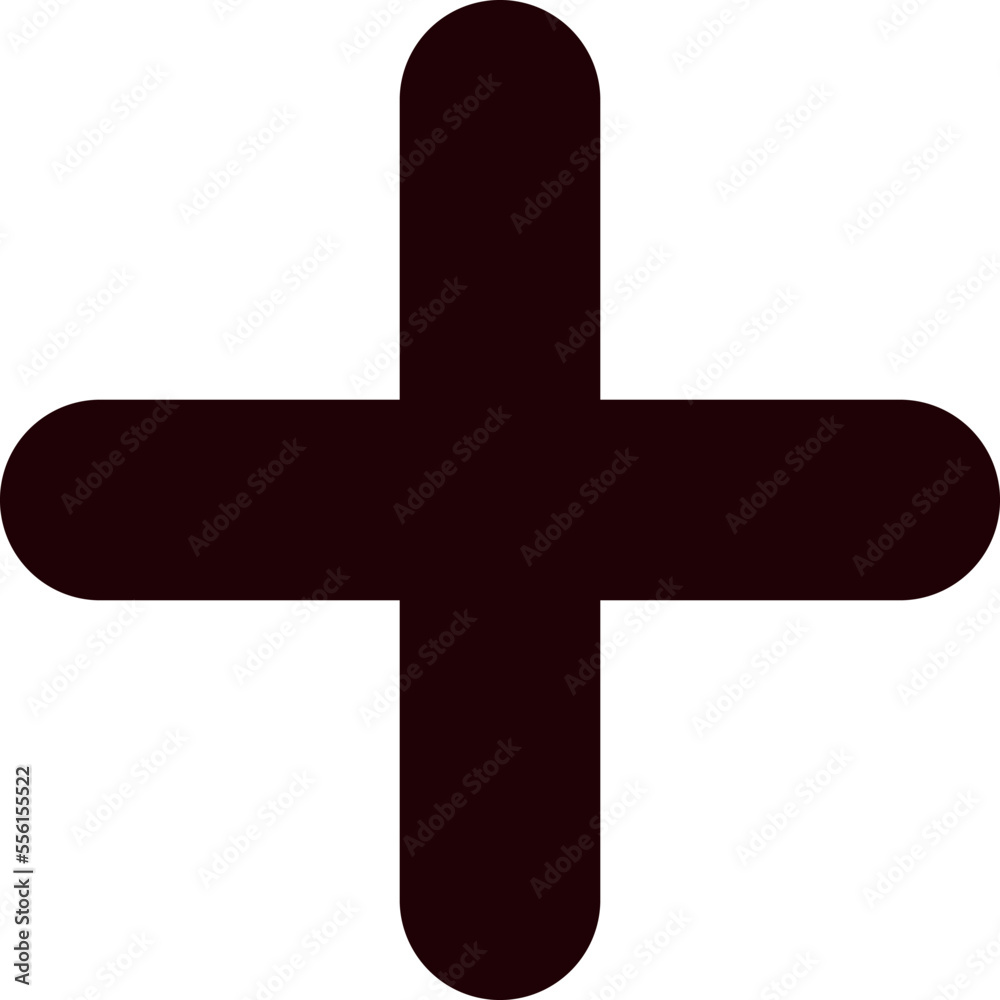 Plus symbol for business or studies in burnt umber