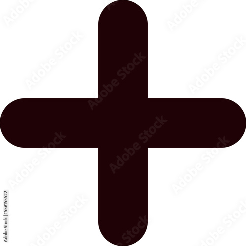 Plus symbol for business or studies in burnt umber