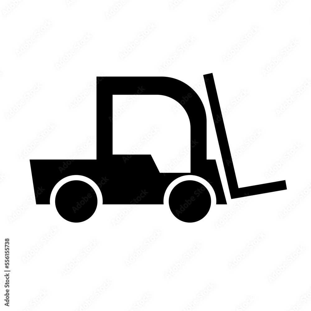 Forklift silhouette icon. Vehicle of logistics. Vector.