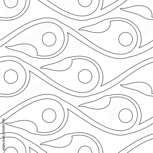 Seamless pattern of one line drawn succulents. Floral background endless. Vector illustration , Floral Seamless Pattern with Line Art Flowers.  Floral Background for Textile,