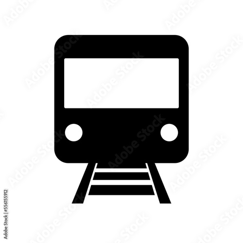 Train and rail silhouette icon. Railroad business. Vector.