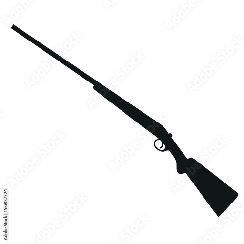 Gun silhouette - vector illustration of shotgun rifle on a white background