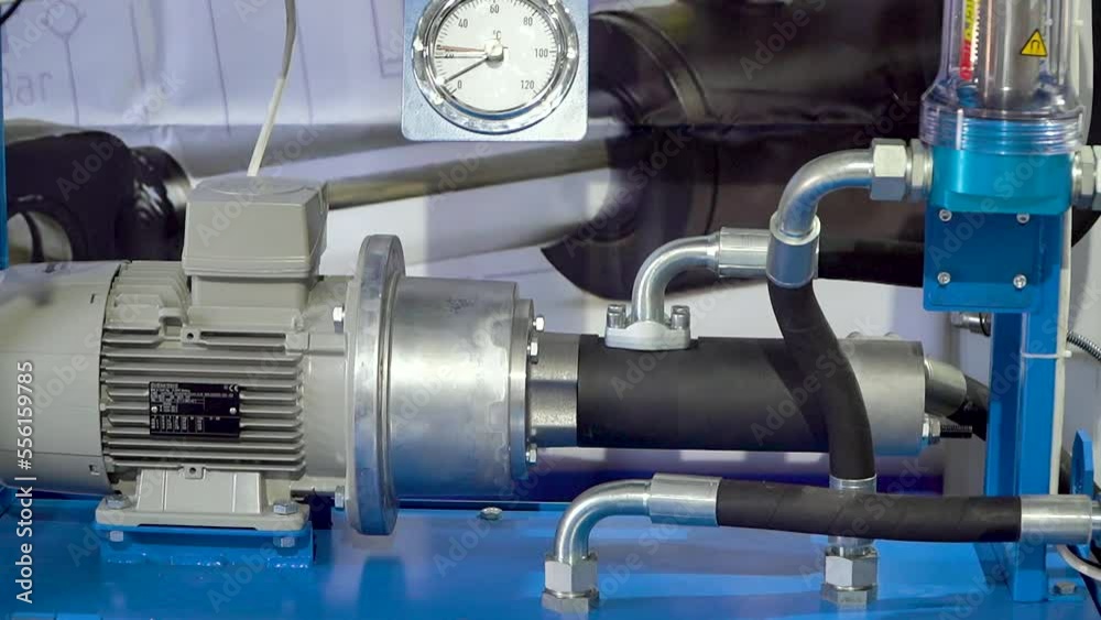 Installation of hydraulic and electrical equipment. Connection of pressure sensors, temperature, filters and oil pumps Installation of hydraulic and electrical equipment. Connection of pressure sensors, temperature, filters and oil pumps