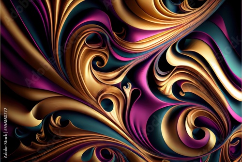 Abstract fractal background. AI generated art illustration. 