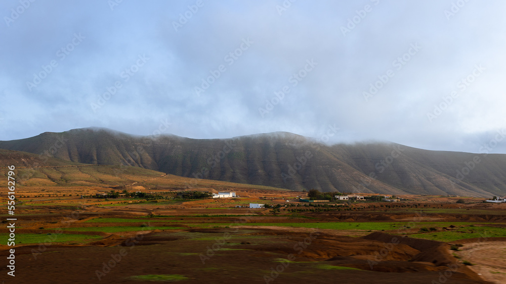 mountain landscape in the Canary Islands, Fuerteventura, Spain mountain landscape in the Canary Islands, Fuerteventura, Spain