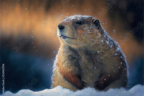 Groundhog, AI Generated Illustration