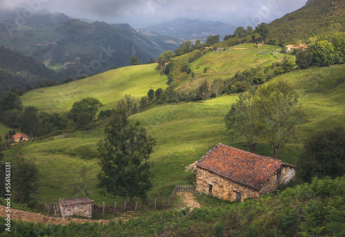 Beautiful Countryside Landscape in Asturias, Spain