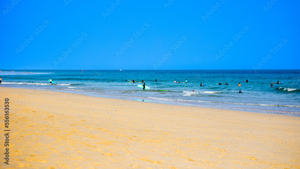 Morro Jable, Fuerteventura October 24, 2022: Paradise beach of Fuerteventura, Canary Islands, Spain