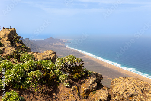 Stunning view of Cofete Beach from Pico la Zarza, Fuerteventura, Canary Islands, Spain photo