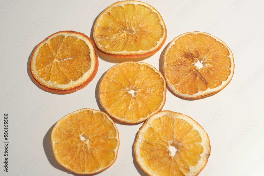 Fototapeta premium Dried oranges in macro shot