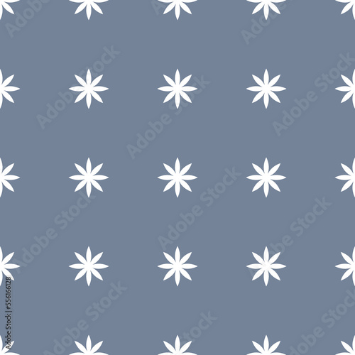 Simple seamless pattern with white floral silhouette.