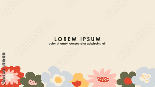 Abstract flower pattern background. Hippy retro style
