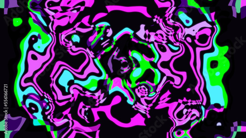 neon color distorted cubism pattern art background