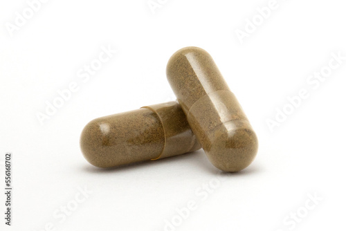 Tablets for maintaining iron in the body isolated on a white background