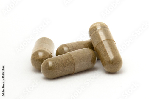 Tablets for maintaining iron in the body isolated on a white background
