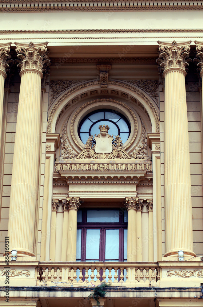 Detail of facade of Ipiranga Museum, Sao Paulo, Brazil