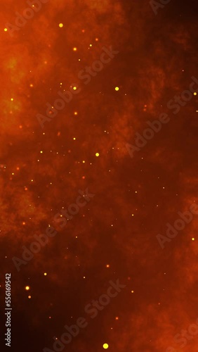 Slow motion of spark of fire Dramatic flame background Vertical video