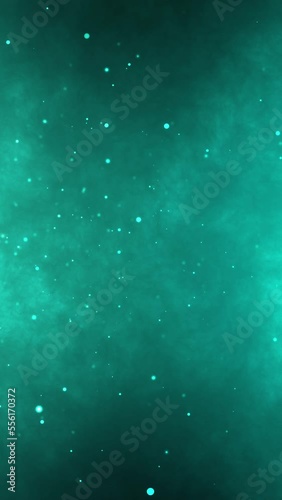 Blue neon background with shiny chaotic flying particles Vertical vide