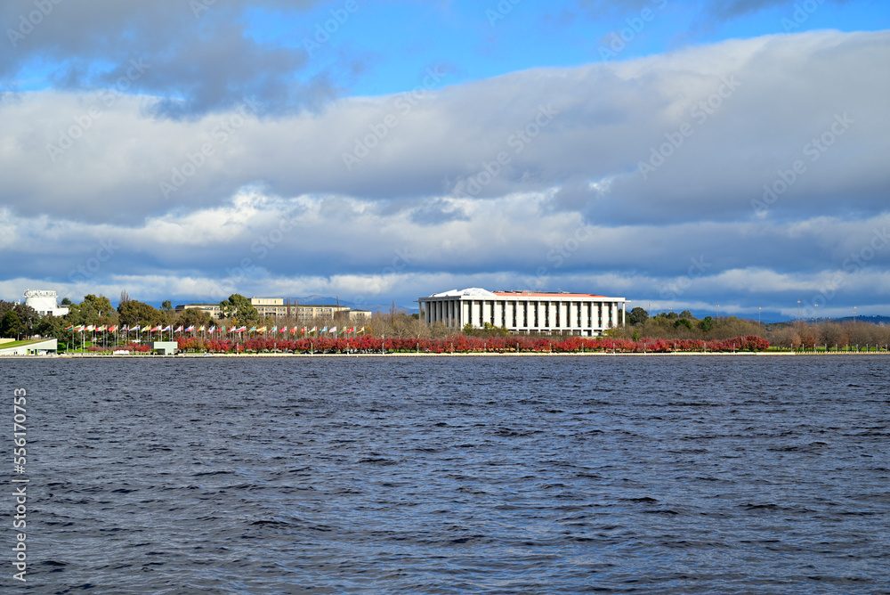 Cityscape of Lake Burley Griffin at Canberra,Australia