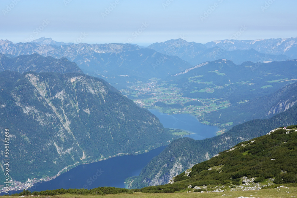 The view of Hallstatt lake from Krippenstein mountain, Hallstatt, Austria The view of Hallstatt lake from Krippenstein mountain, Hallstatt, Austria