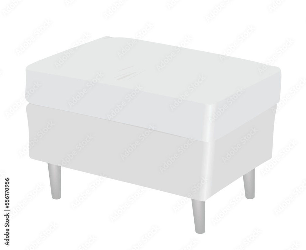 White short leg chair stool. vector White short leg chair stool. vector