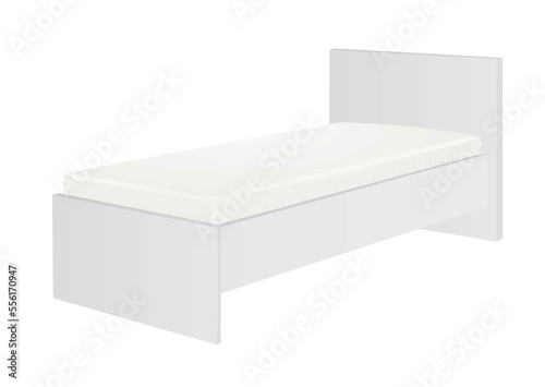 White single bed. vector illustration