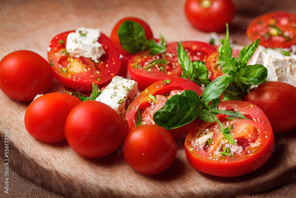 Beautiful Tomato and Mozzarella Salad (Generative AI) Beautiful Tomato and Mozzarella Salad (Generative AI)