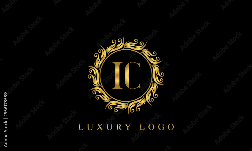 Initial letter IC luxury logo in gold color. IC great luxury logo ...