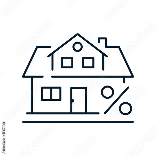 Mortgage rate concept. Vector icon isolated on white background.