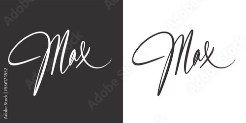 Logo Max name lettering calligraphy modern typography and print
