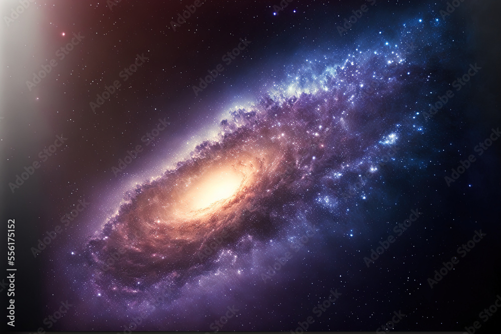 Fototapeta premium Milky Way galaxy in close up, with stars and cosmic dust in the background. Generative AI