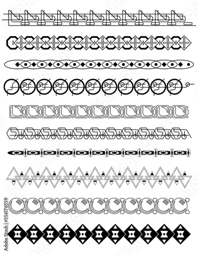 Seamless Geometric ornate . Frames and borders in vector. Doodle ornament