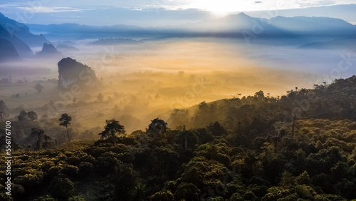 landscape of mountains fog  Phu Lanka National Park Phayao province north of Thailand