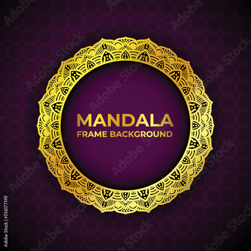 luxury golden mandala frame design photo