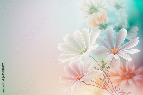 Chamomile daisy flower on blurred bokeh background