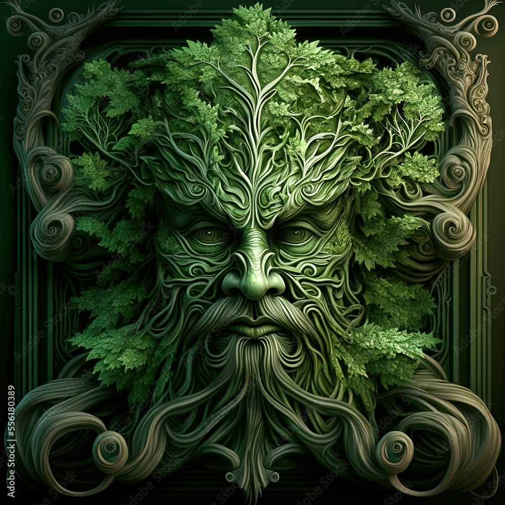 The Green Man AI Generative Art Stock Illustration Adobe Stock