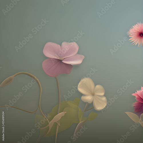 芸術性あふれる抽象的な花のイメージ, Generative AI.
