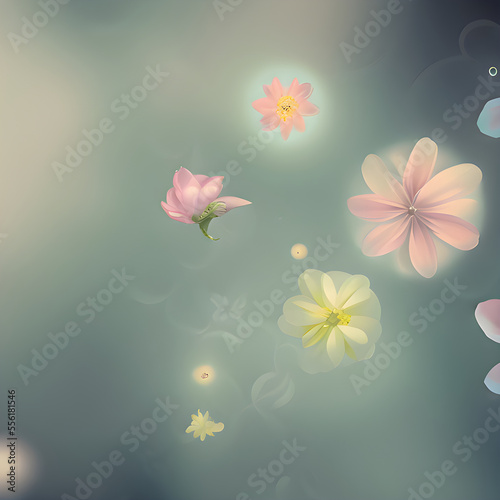 芸術性あふれる抽象的な花のイメージ, Generative AI.