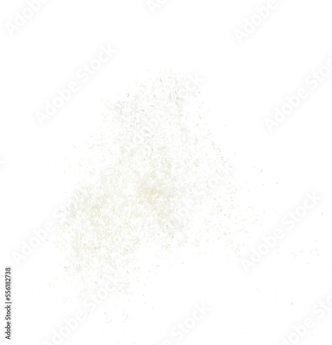 Fotografiet Japanese Rice flying explosion, white grain rices explode abstract cloud fly