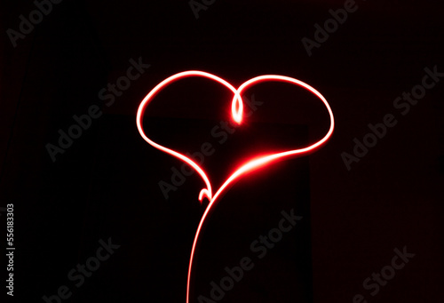 heart on black background