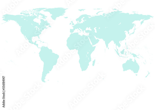 丸みあるおしゃれなジェダイカラーの世界地図のイラスト