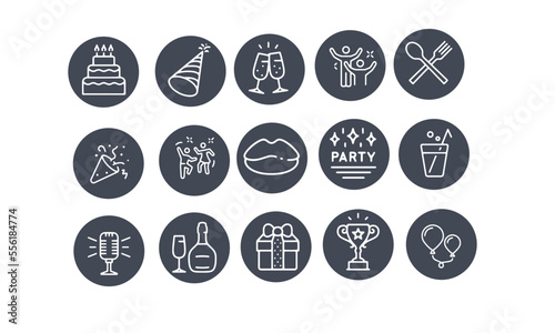 party icons vector design,celebration, dancing, music, congrats and more
