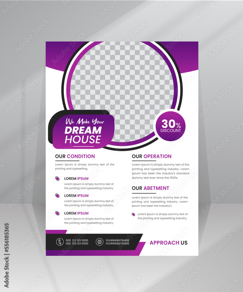 Build Dream House Flyer template for construction Company Build Dream House Flyer template for construction Company